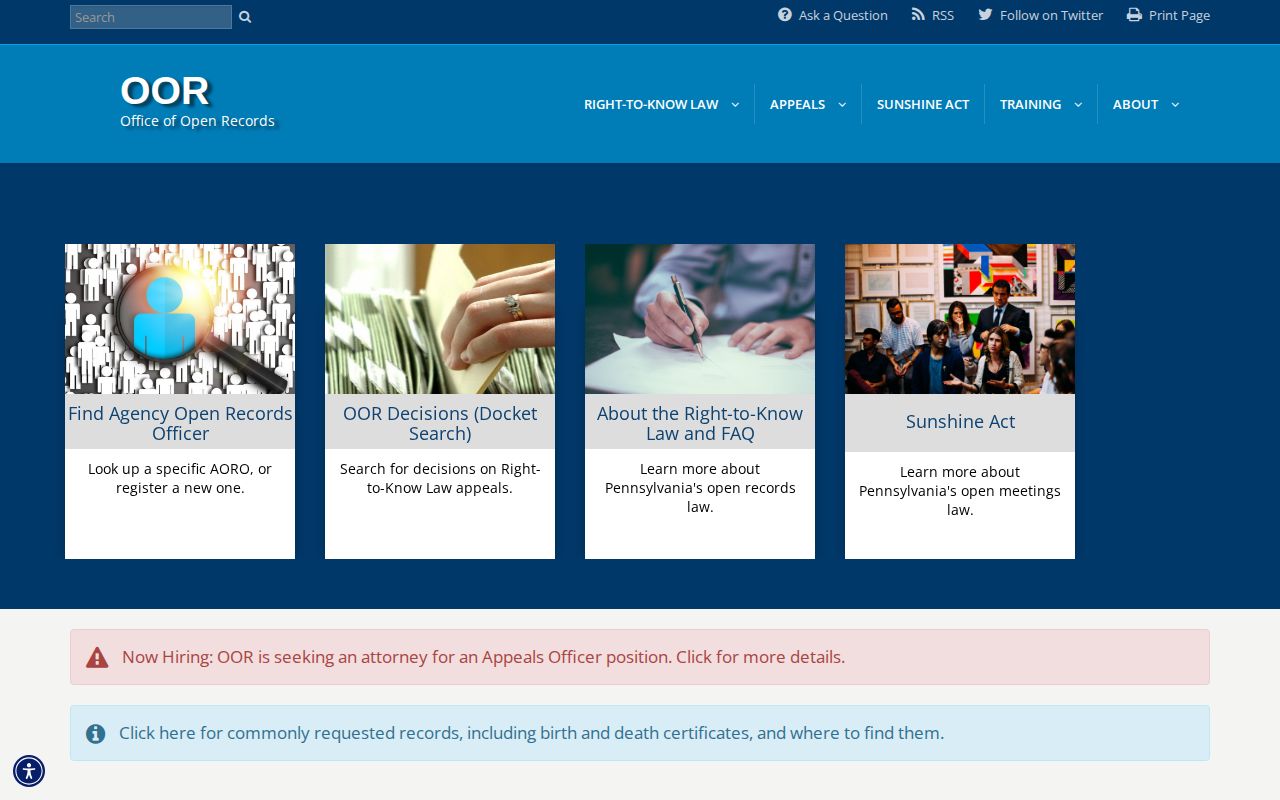 Pennsylvania Office of Open Records source for Luzerne County released inmate mugshot requests